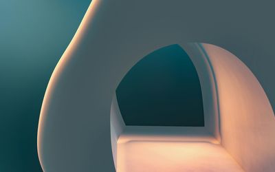 Abstract image representing airflow or breathing, with gentle curves and light.